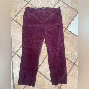 Talbots Deep Red Corduroy Trousers size 16
